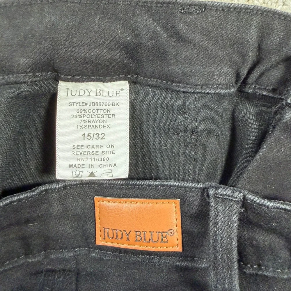 Judy Blue Jogger Pants Women 15/32(FIT 31x29) Black Drawstring High Rise Stretch